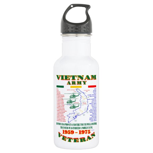 VIETNAMKRIEG. AMERIKANISCHER ARMEE-VETERAN EDELSTAHLFLASCHE (Vorderseite)
