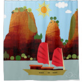 Vietnamlandschaft Duschvorhang (Vorderseite)
