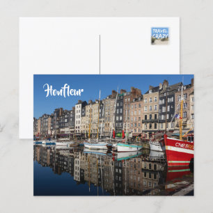 Vieux Bassin, (Old Harbour) Honfleur, Frankreich Feiertagspostkarte