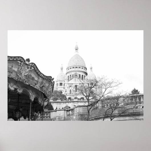 Vieux carrousel Sacré-Coeur de Montmartre Paris Poster (Vorne)