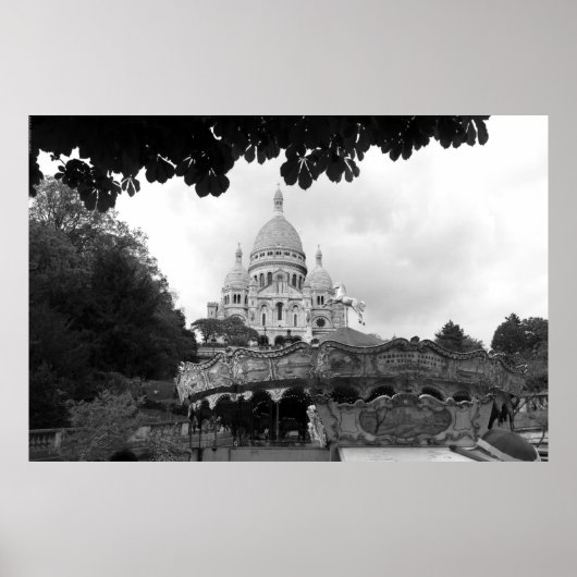 Vieux carrousel Sacré-Cœur de Montmartre Paris Poster (Vorne)