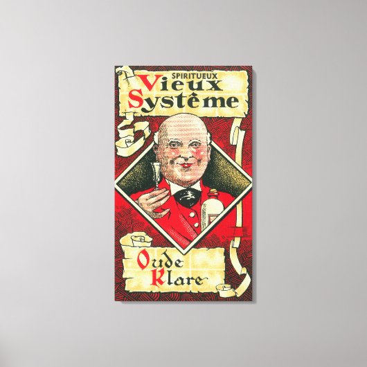 Vieux Systeme Wine LabelEurope Leinwanddruck (Vorderseite)