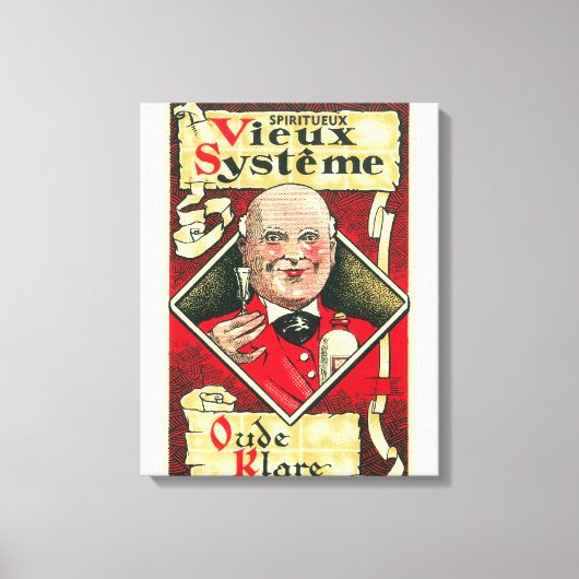 Vieux Systeme Wine LabelEurope Leinwanddruck (Vorderseite)