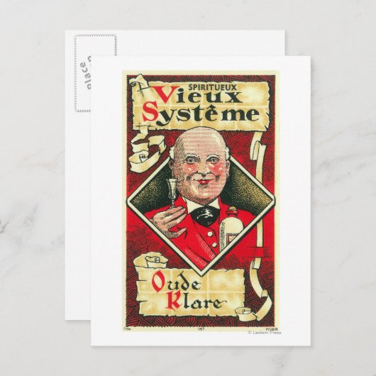 Vieux Systeme Wine LabelEurope Postkarte (Vorne/Hinten)