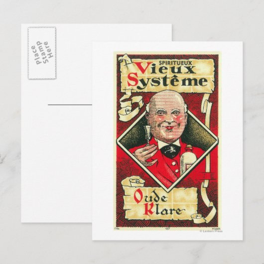 Vieux Systeme Wine LabelEurope Postkarte (Vorne/Hinten)