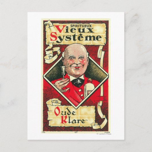 Vieux Systeme Wine LabelEurope Postkarte (Vorderseite)
