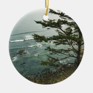 View at Simpson Reef Overlook Oregon Coast Keramik Ornament