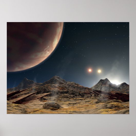 View from a hypothetical moon in orbit poster (Vorne)