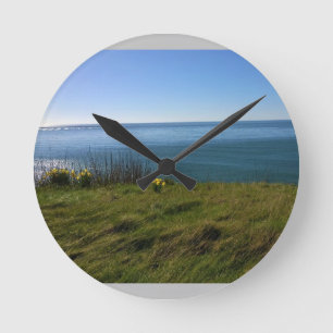 View from Cape Disappointment Lighthouse, Wash. Runde Wanduhr