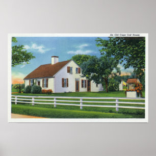 View of an Old Cape Cod Home Poster