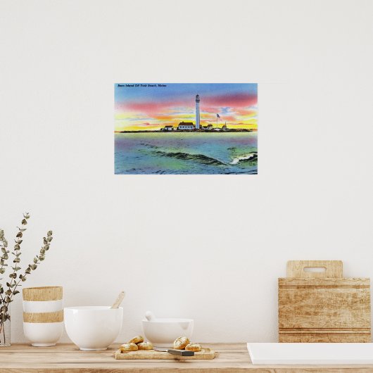 View of Boon Island and Lighthouse from York Poster (Küche)