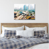 View of city metro line and skyscrapers leinwanddruck (Insitu (Schlafzimmer))