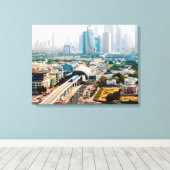 View of city metro line and skyscrapers leinwanddruck (Insitu (Holzboden))