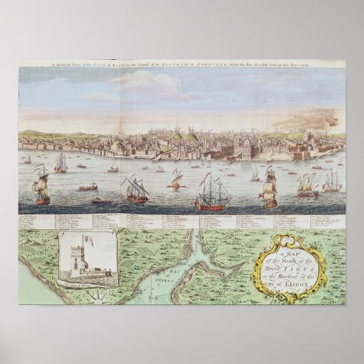 View of Lisbon, 1755 Poster (Vorne)