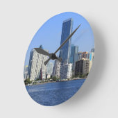 View of Miami Skyline Runde Wanduhr (Winkel)
