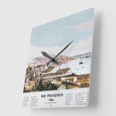 View Of San Francisco, 1849 Quadratische Wanduhr (Winkel)