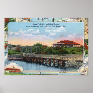 View of Sewall's Bridge and Clubhouse Poster