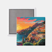 View of the Amalfi coast Italy Magneet Magnet (Vorderseite/Rückseite)