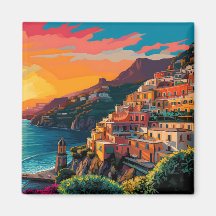View of the Amalfi coast Italy Magneet