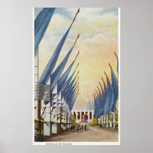 View of the Avenue of Flags, 1934 World's Fair Poster (Vorne)