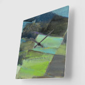 View of the Coast II | Abstract Print Quadratische Wanduhr (Winkel)