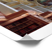 View of the coffered Library ceiling with gilded s Poster (Ecke)