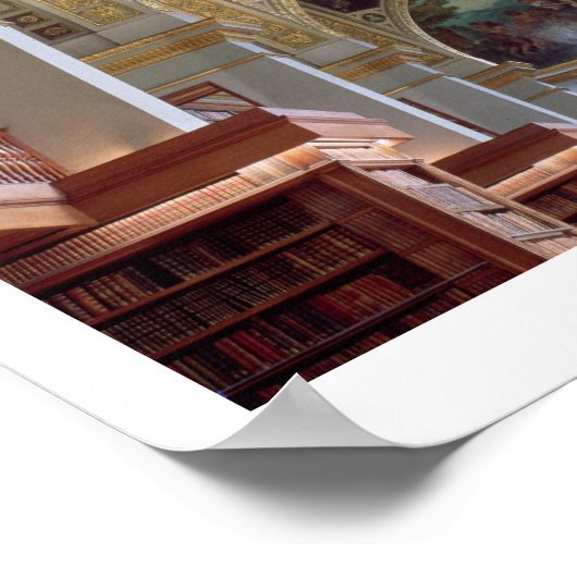 View of the coffered Library ceiling with gilded s Poster (Ecke)