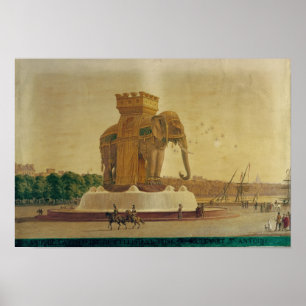 View of the Elephant Fountain Poster