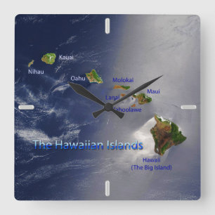 View of the Hawaiian Islands Quadratische Wanduhr