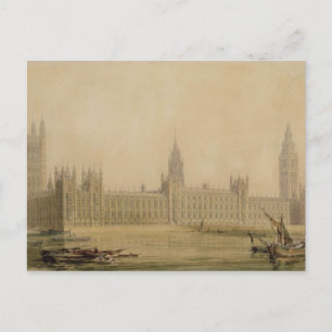 View of the new Houses of Parliament, Postkarte