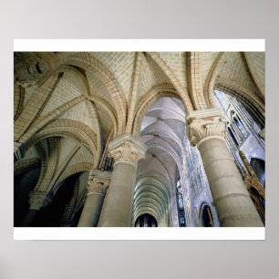 View of the vaulting in the ambulatory, c.1140-44 poster