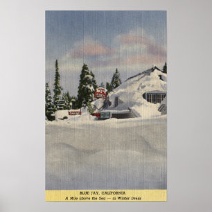 View of Town in Winter Poster