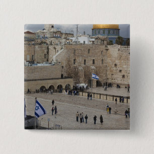 View of Western Wall Plaza, late afternoon Button