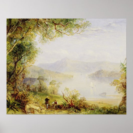 View on the Hudson River, c.1840-45 (oil on panel) Poster (Vorne)