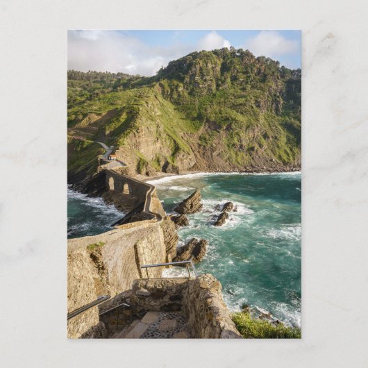 View the stunning stairs of Gaztelugatxe, Spain Postkarte (Vorderseite)