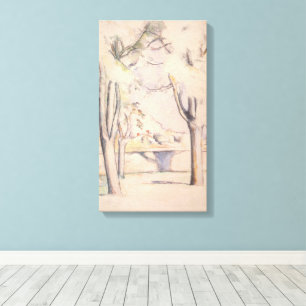 View Thru the Trees von Paul Cezanne, Vintage Kuns Leinwanddruck