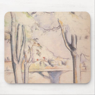 View Thru the Trees von Paul Cezanne, Vintage Kuns Mousepad