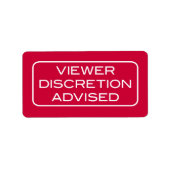 Viewer-DIcretion-Advised Dark Label Adressaufkleber (Vorne)