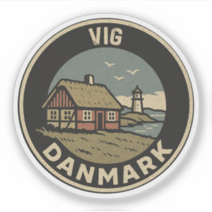 Vig, Dänemark Danmark Aufkleber