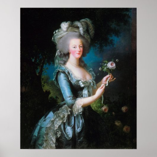 Vigée Le Brun - Marie-Antoinette mit Rose Poster (Vorne)