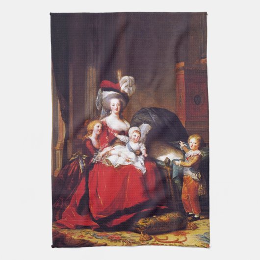 Vigée-Lebrun - Marie Antoinette und ihre Kinder Geschirrtuch (Vertikal)