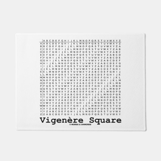 Vigenère Square Kryptographie Tabula Rasa Fußmatte (Vorderseite)