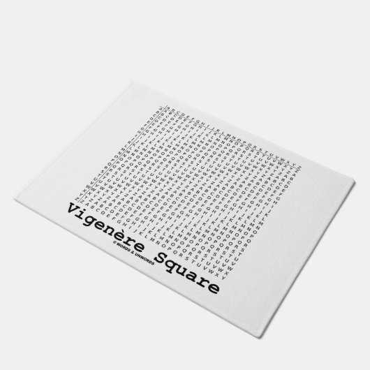 Vigenère Square Kryptographie Tabula Rasa Fußmatte (Schrägansicht)