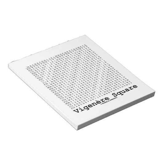 Vigenère Square (Kryptographie Tabula Rasa) Notizblock (angewinkelt)