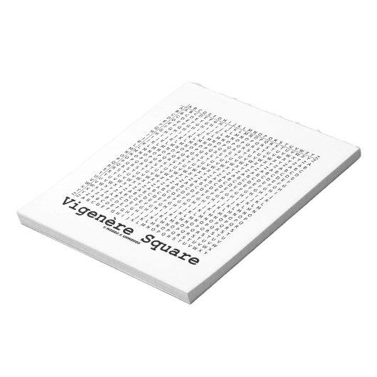 Vigenère Square (Kryptographie Tabula Rasa) Notizblock (Rotiert)