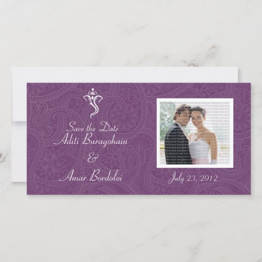 Vighneshvara Wedding Save the Date Foto Cards (Vorderseite)