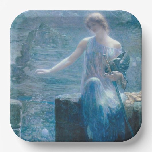 Vigil der Valkyrie (Elegante Dame in Burg) Pappteller (Vorderseite)