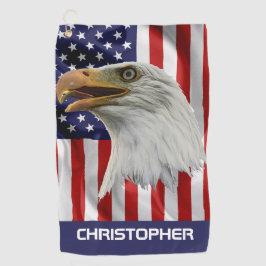 Vigilant Eagle, die amerikanische Flagge, Patrioti Golfhandtuch