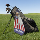 Vigilant Eagle, die amerikanische Flagge, Patrioti Golfhandtuch (Gras)