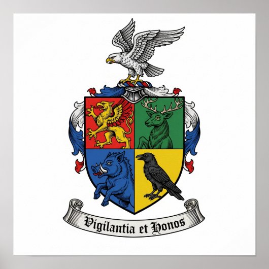Vigilantia und Honos Heraldic Coat of Arms Poster (Vorne)